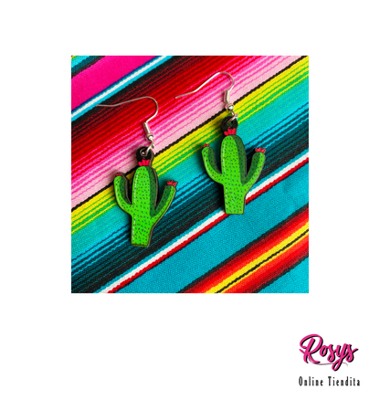 El Nopal Earrings | Cactus Dangle Wood Earrings